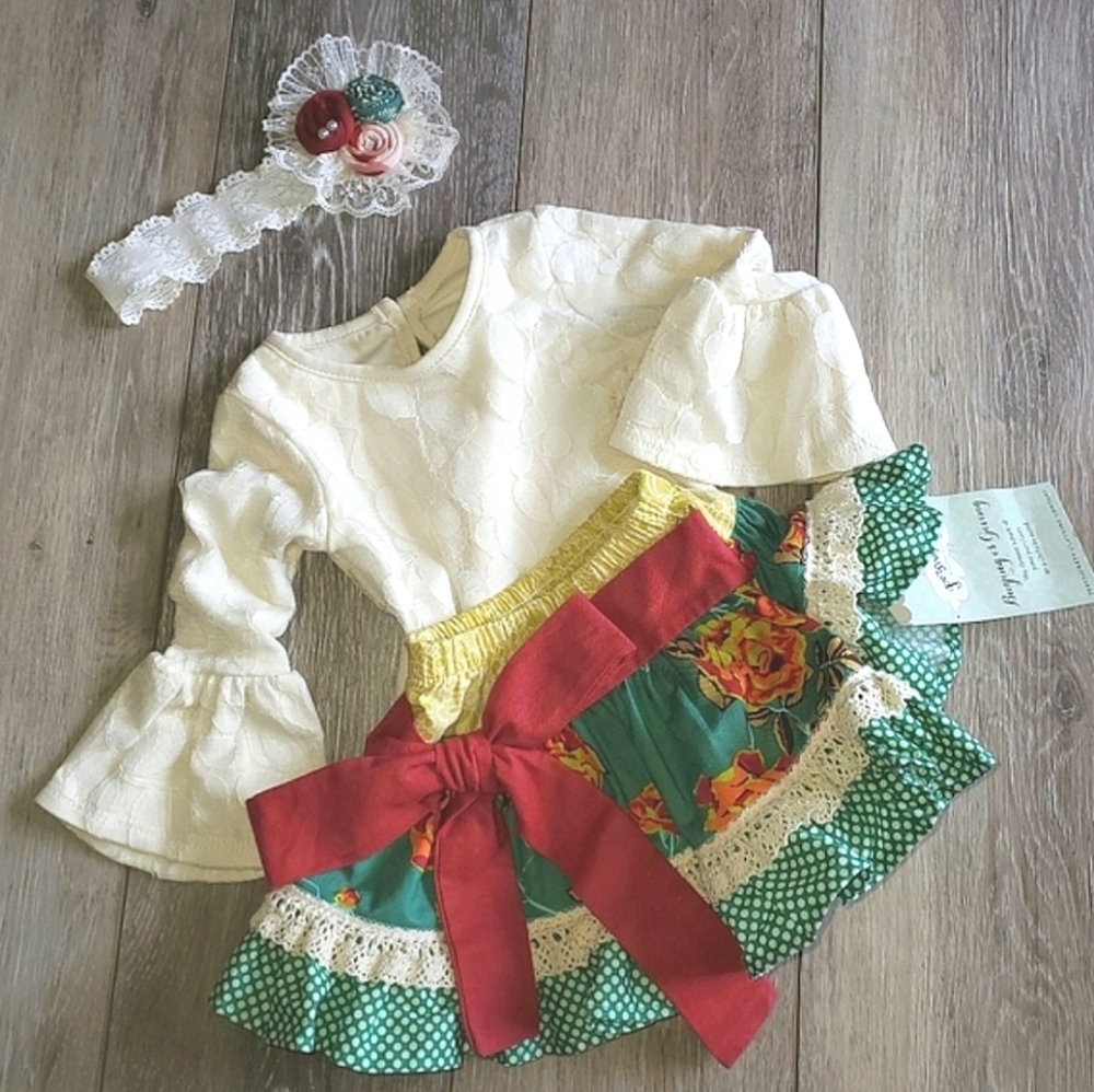 Persnickety Cream Lace Baby Long Sleeve Top   Boho Blouse Size 3-6M